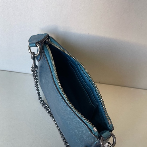 (new+card) Coach large wristlet 19 metallic dark teal fit iPhone Pro Max - Picture 12 of 12